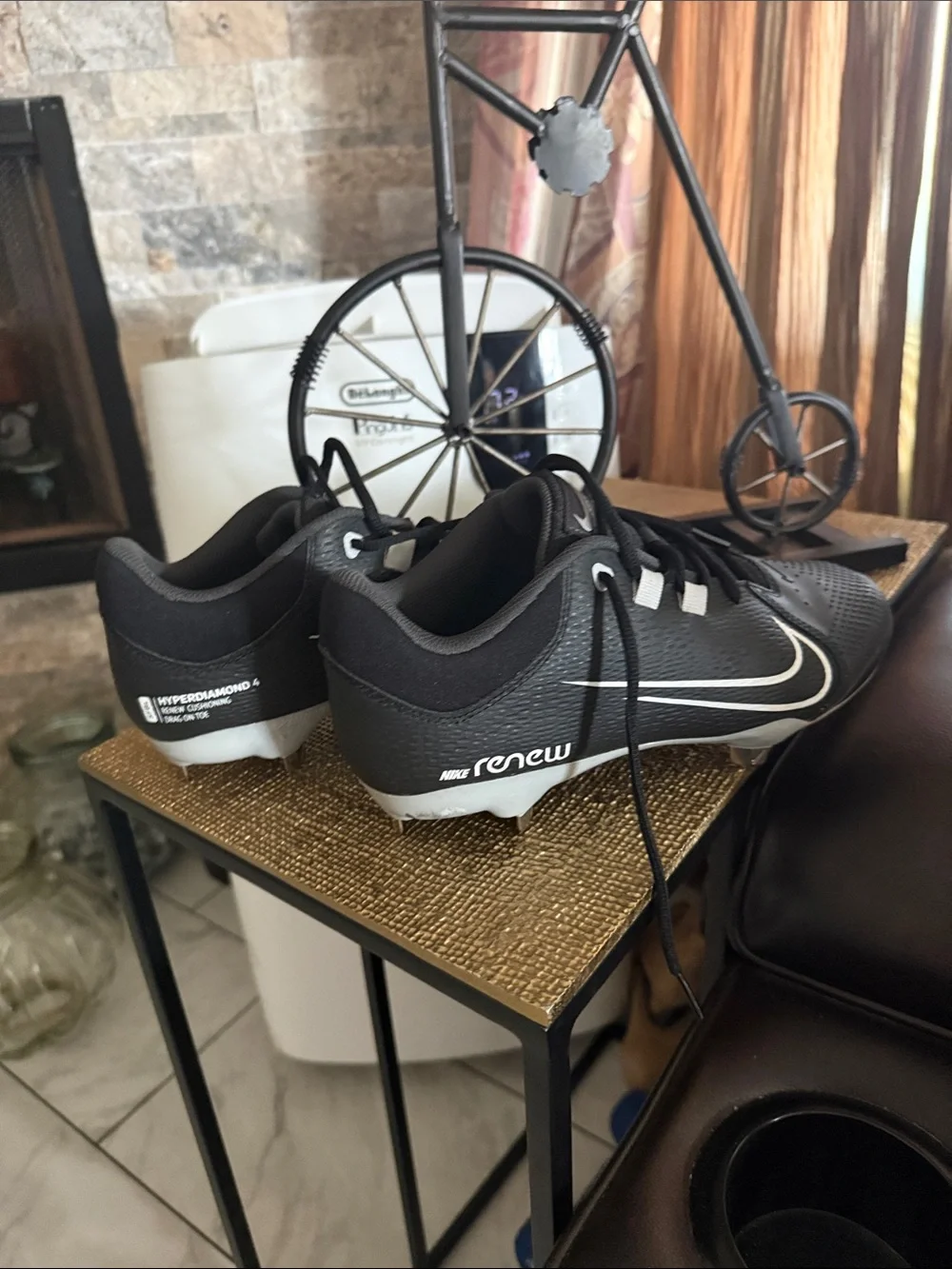 Nike Black and White Women's Athletic Softball Shoes